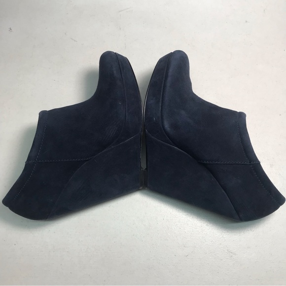 TROUVÉ | Blue Suede Platform Wedge Booties Size 7M - Picture 2 of 9